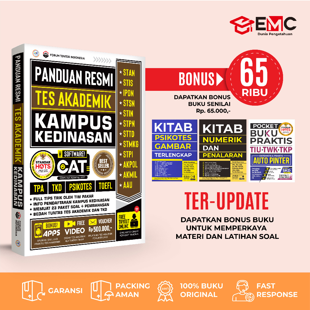 Jual Emc Buku Kedinasan Panduan Resmi Tes Akademik Kampus Kedinasan Banyak Bonus Shopee Indonesia