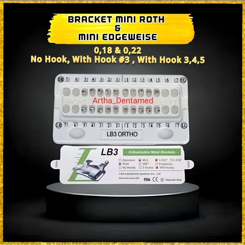 Jual BRACKET MINI ROTH 3,4,5 WITH HOOK LB3 ORTHO | Shopee Indonesia