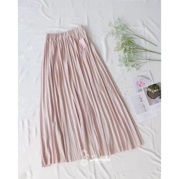 SQUADA ROK PLISKET PREMIUM A Line Mayung 18 Warna Lengkap Hitam Putih Navy Pastel Coklat Milo