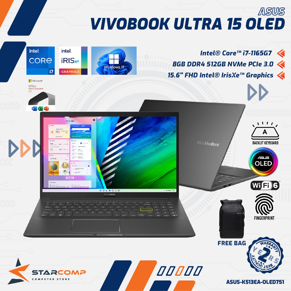 Jual Asus Vivobook Ultra 15 Oled K513ea I7 1165g7 8g 512g 156 Fhd W11 Ohs Shopee Indonesia 