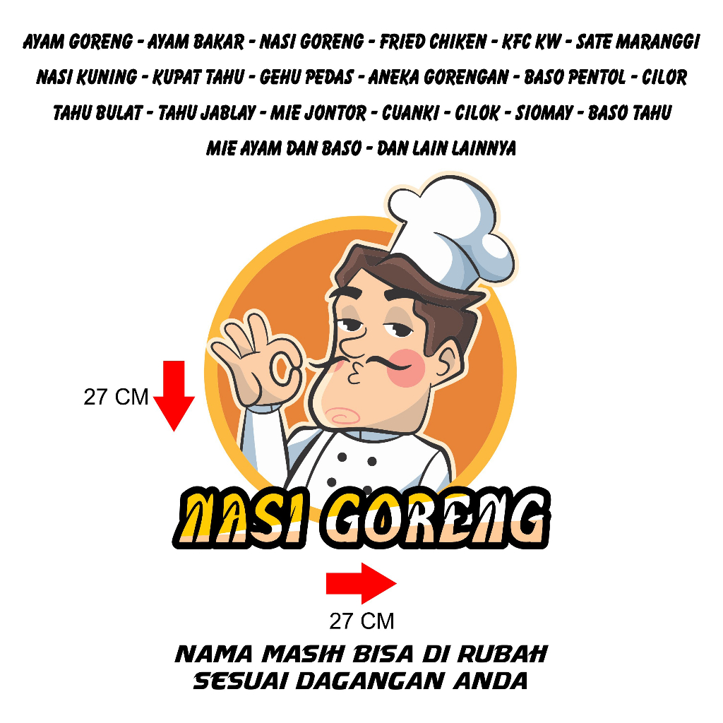 Jual Sticker Gerobak Sticker Dagang Sticker Nasi Goreng Ukuran