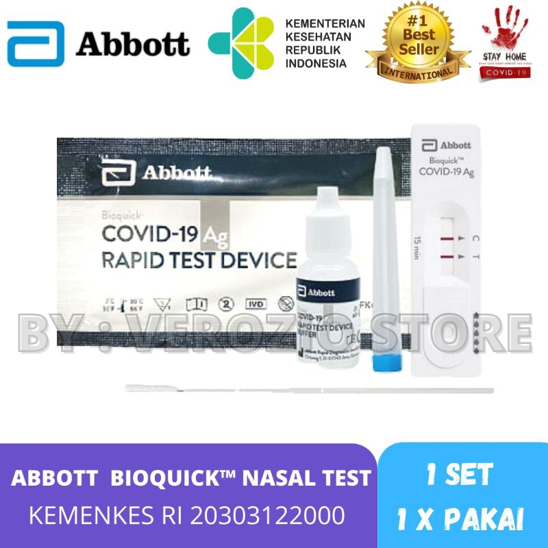 Jual Abbott Bioquick Nasal Alat Antigen Swab Rapid Test Mandiri Hidung ...