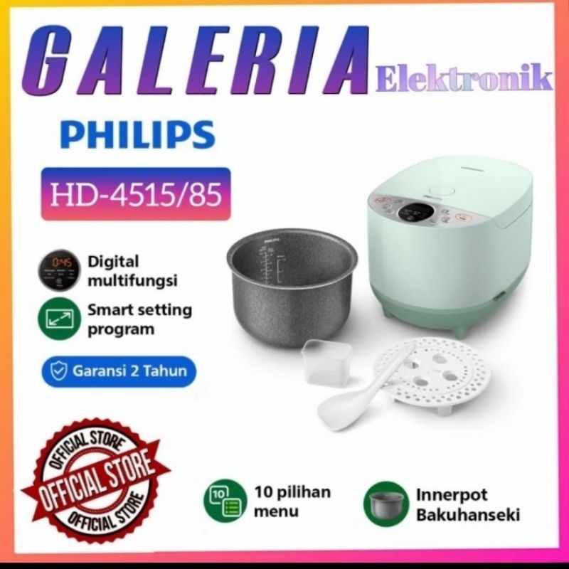 Jual PHILIPS DIGITAL RICE COOKER 1.8 L HD4515/85 HD 4515 DESSERT GREEN