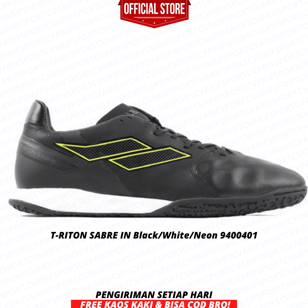 Jual Mills Sepatu Futsal T Riton Sabre In Black White Neon