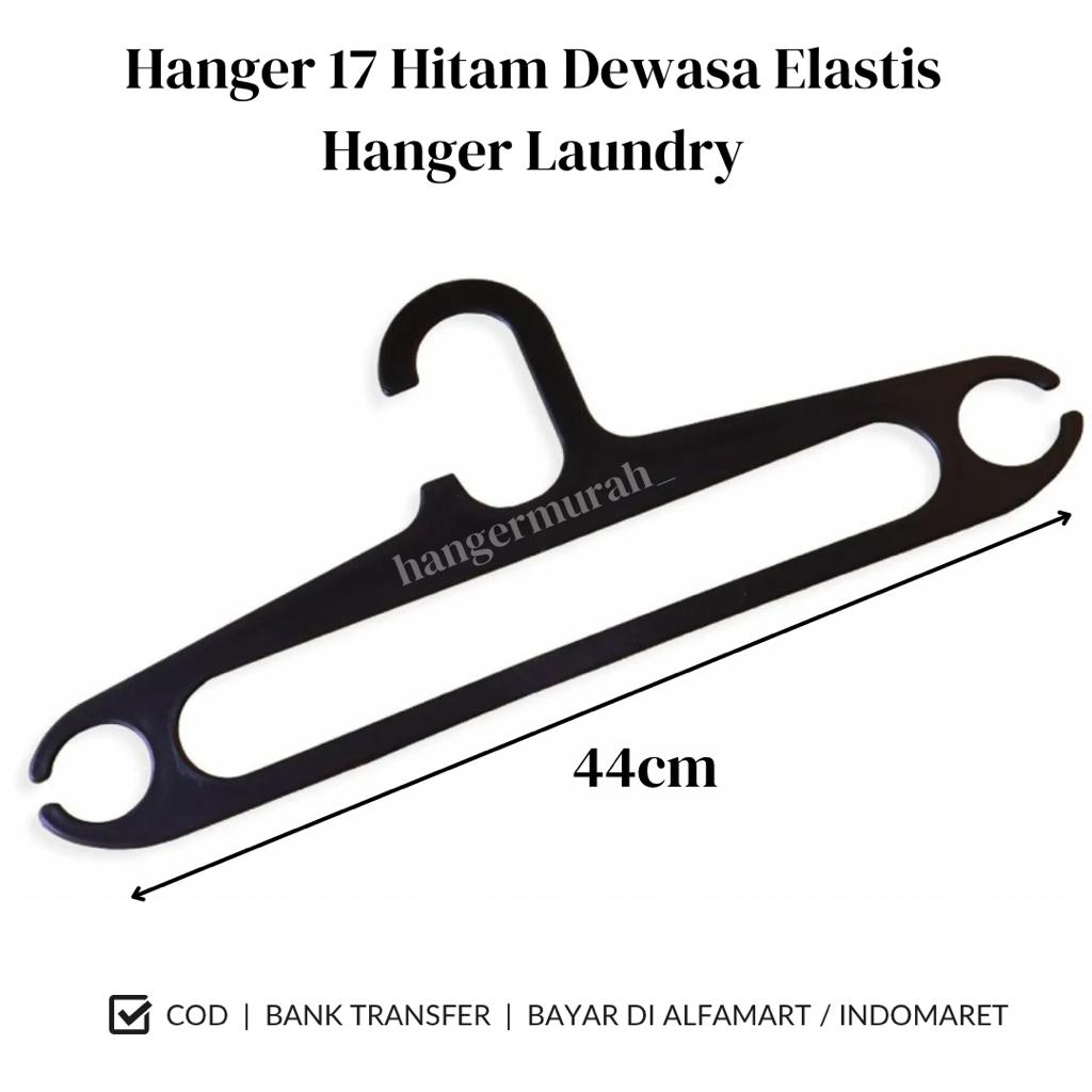 Jual Hanger Plastik Inch Hitam Gantungan Baju Plastik Elastis