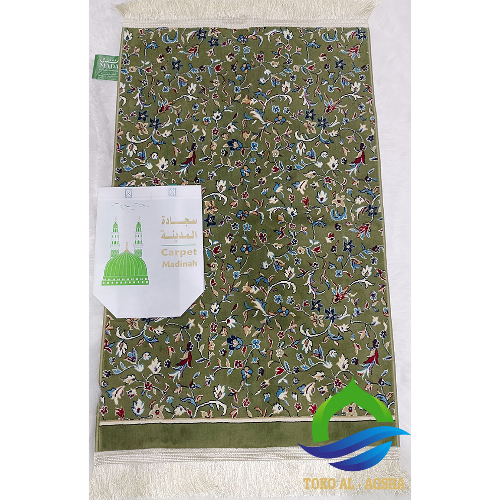 Jual Sajadah Rawdah Hijau/Raudoh Polos-Ori Madinah Mada Carpet | Shopee ...