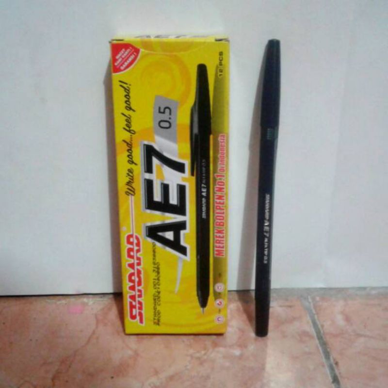 Jual Pulpen Standar AE7 Hitam 1 Pack(12pcs) | Shopee Indonesia