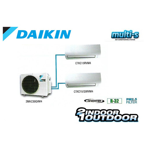 Jual AC DAIKIN MULTI-S 2 INDOOR 1 OUTDOOR 1/2 + 1/2 PK 2MKC30RVM4 ...