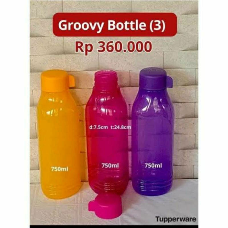 Jual ECO GROOVY 750 ML ECER - BOTOL MINUM ANAK POLOS TUPPERWARE- TEMPAT ...