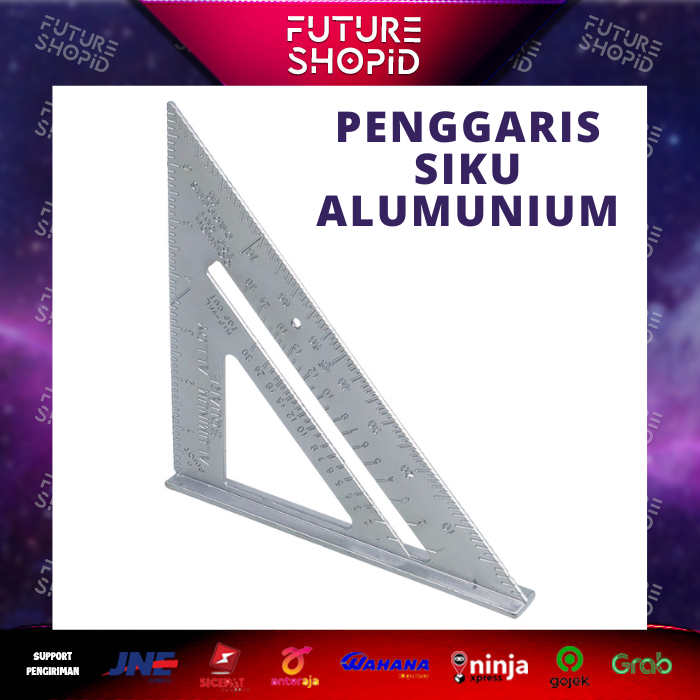 Jual Penggaris Siku Mistar Triangle Ruler Aluminium Segitiga Bahan Besi Shopee Indonesia