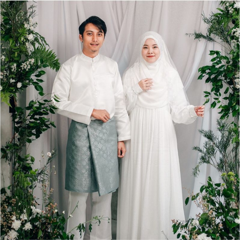 Jual Set Nikah Gamis Akad Aleia dan set koko akad nikah pria by hijab