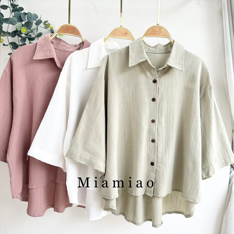 Jual ALISA TOP Atasan Blouse Kemeja Wanita Linen Oversized Shirt