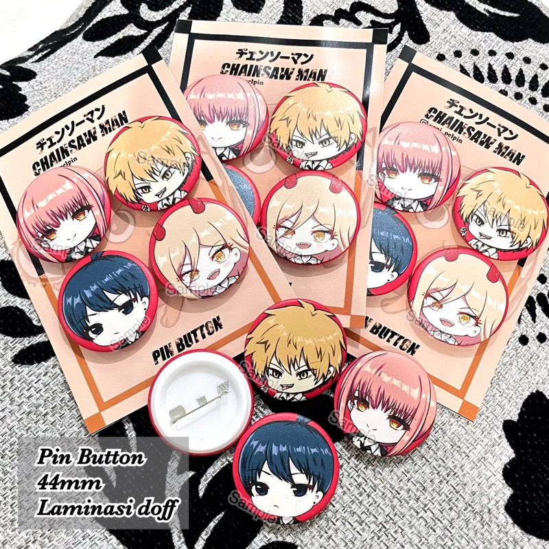 Jual pun anime set chainsaw man pin doff 44mm set aki denji makima ...
