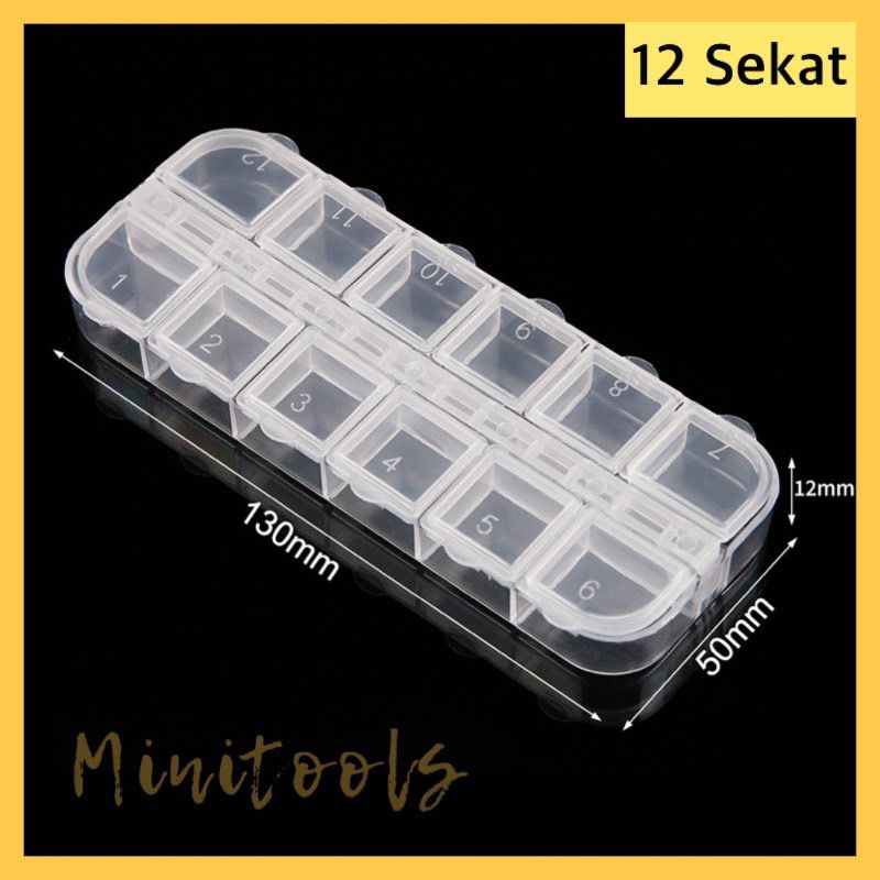 Jual Kotak Mini 12 Sekat Kotak Obat Harian Kotak Perhiasan Ch 016 Shopee Indonesia 8223