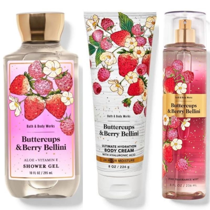 BUTTERCUPS & BERRY BELLINI BODY CARE BUNDLE deals NEW BBW