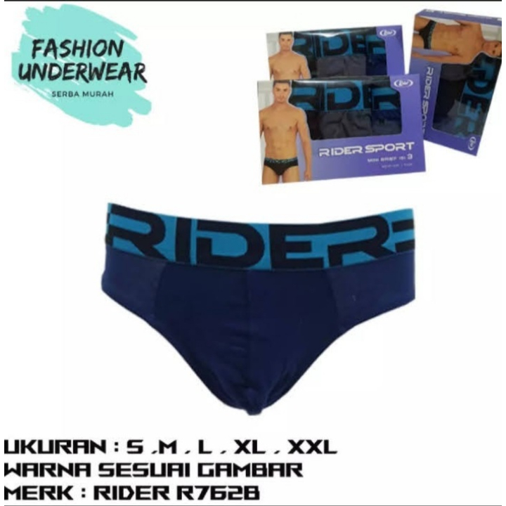 Jual SATU KOTAK ISI 3 Pcs Celana Dalam Pria Rider Sport R762B Mini ...