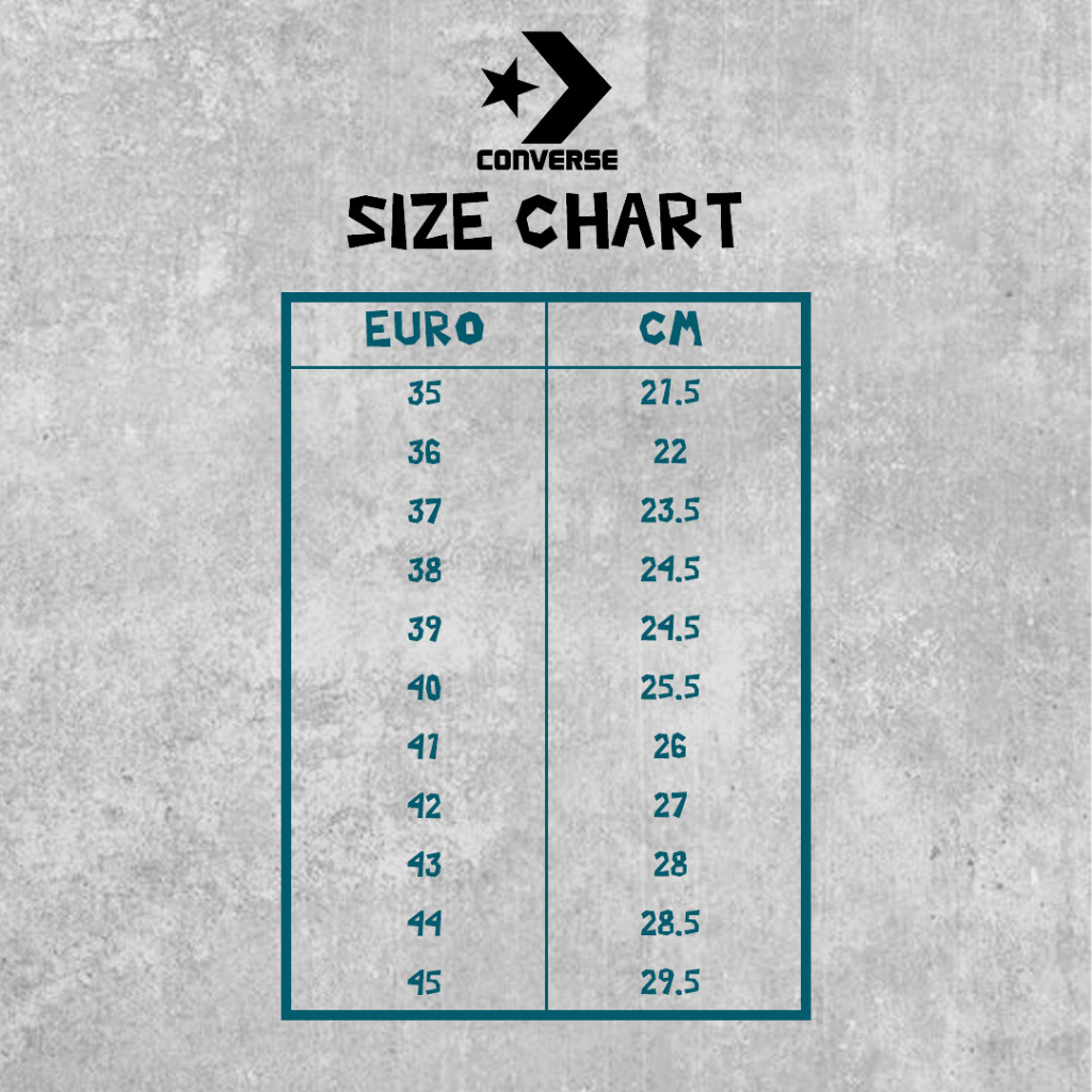 Size chart jack purcell clearance