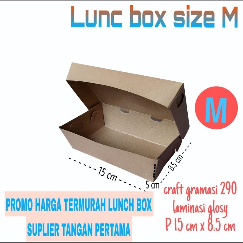 Jual LUNCH BOX SIZE M 290 gramasi/paperlunchbox/take away/box paper/dus