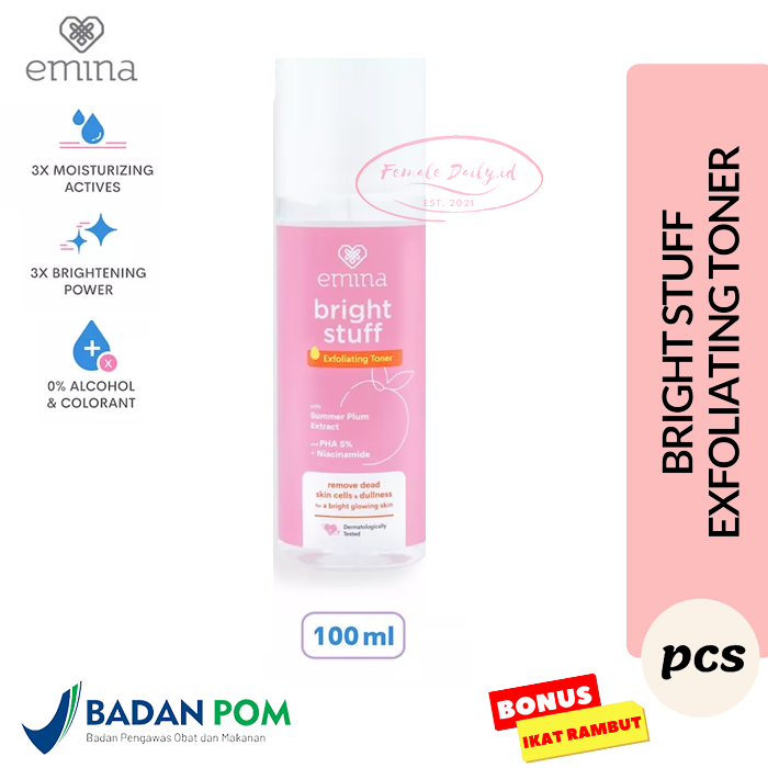 Jual EMINA Bright Stuff Exfoliating Toner 100mL Shopee Indonesia