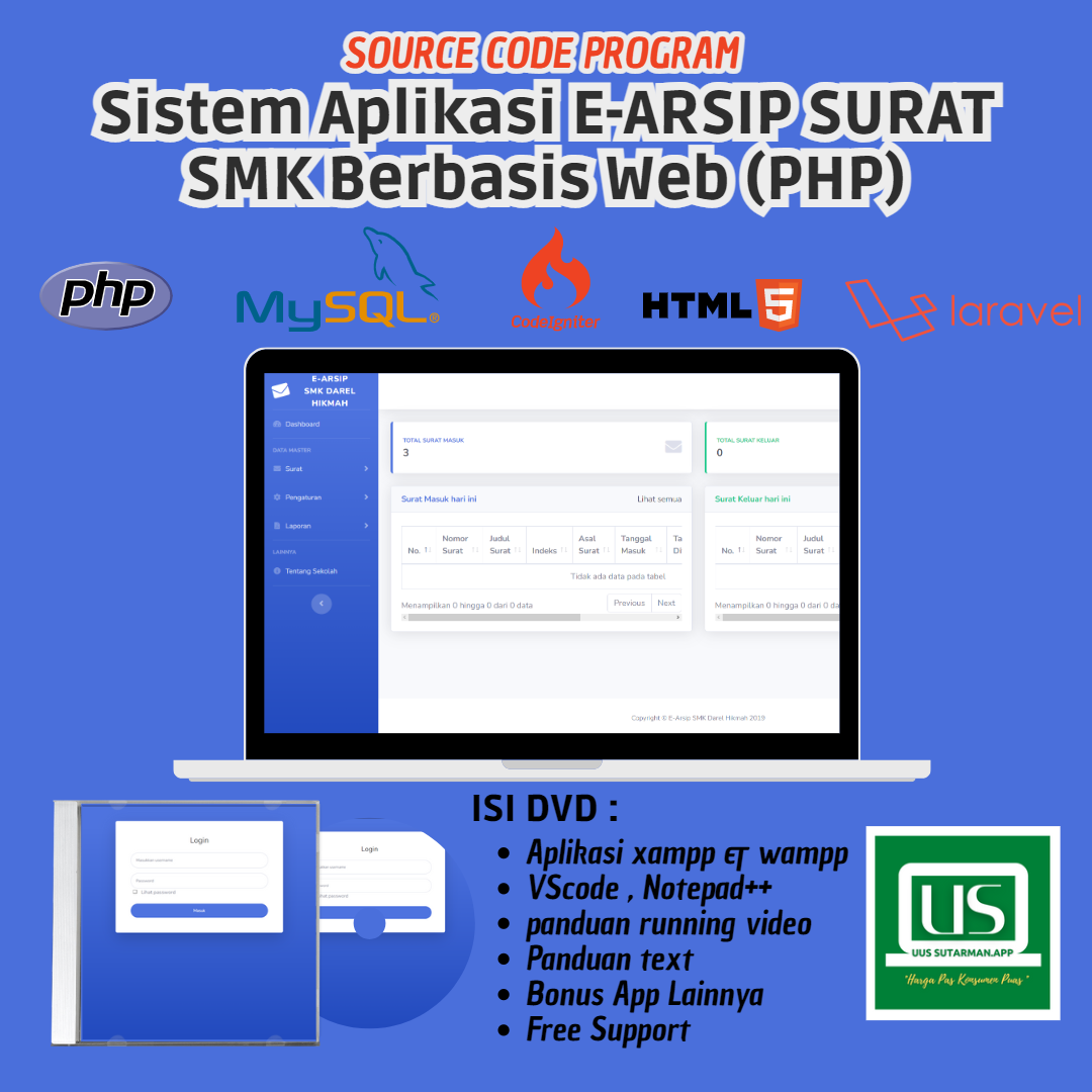 Jual Source Code Aplikasi Arsip Surat Masuk Dan Keluar Berbasis Web Shopee Indonesia 7381