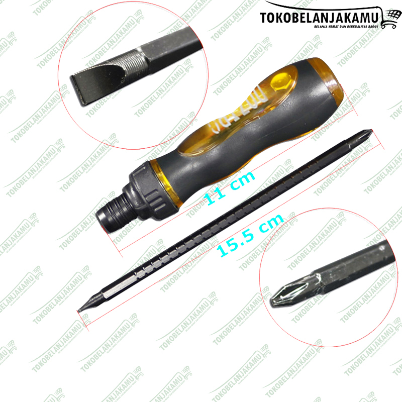 Jual Ratchet Screwdriver / Obeng Rachet 2 in 1 Obeng Bolak Balik ...