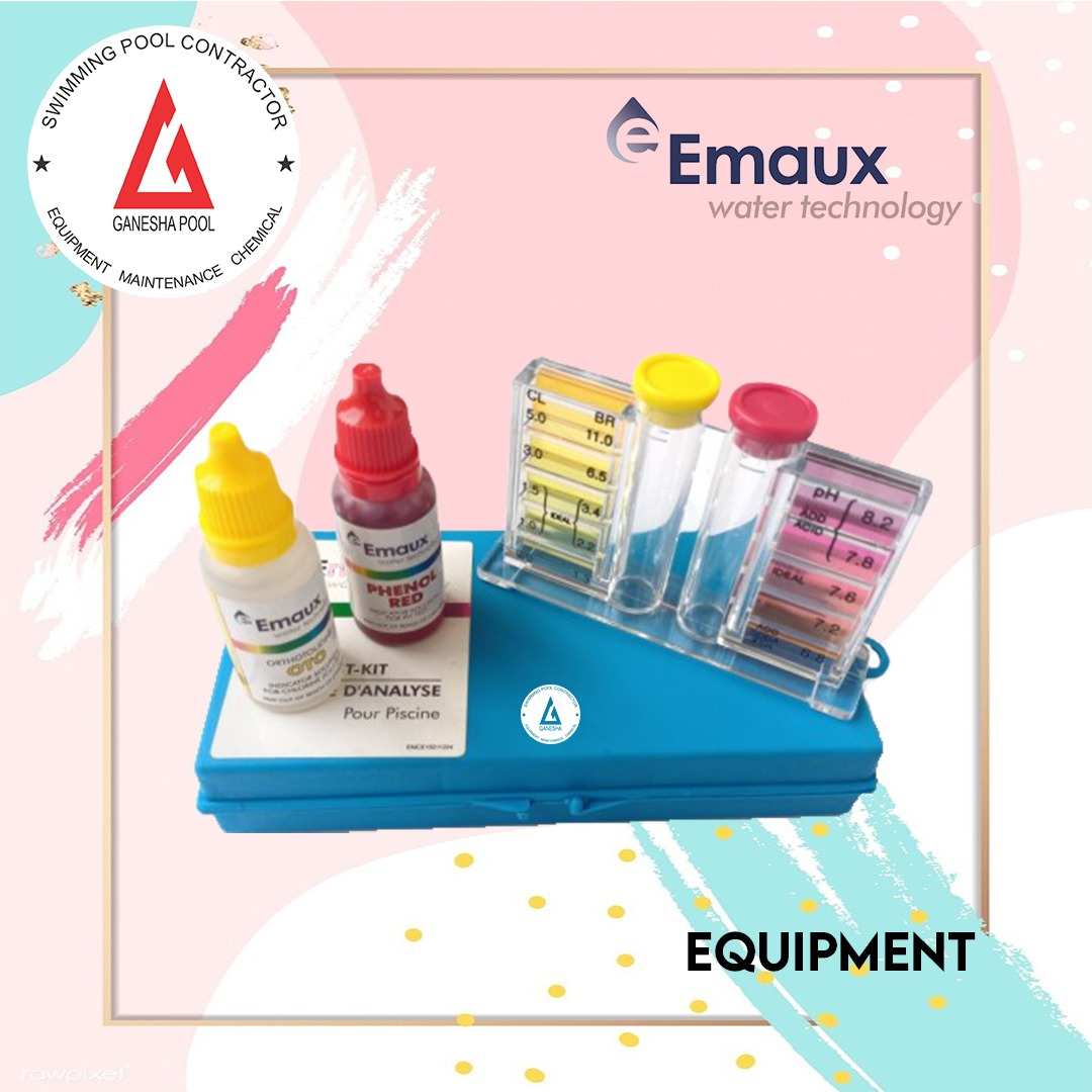 Jual Test Kit Kolam Renang EMAUX 2 in 1 Alat Tes pH dan CL Kolam Renang