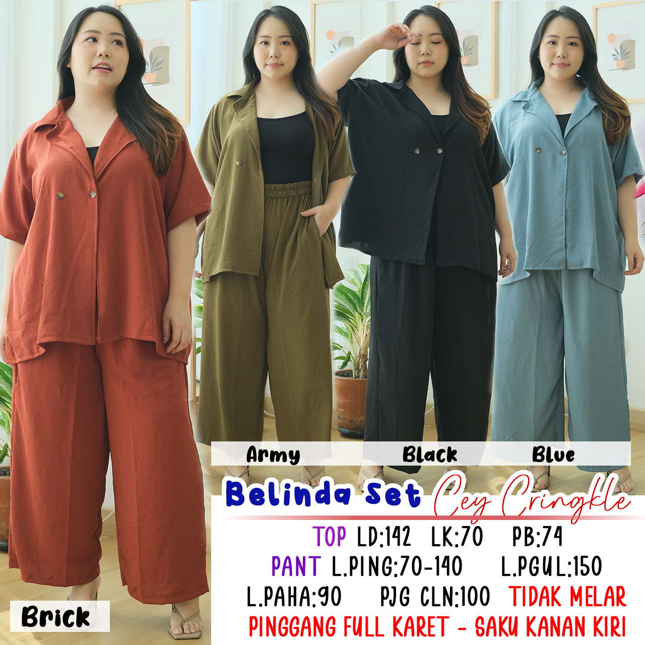 Jual Belinda Setelan Panjang Wanita Bigsize Big Size Jumbo Besar