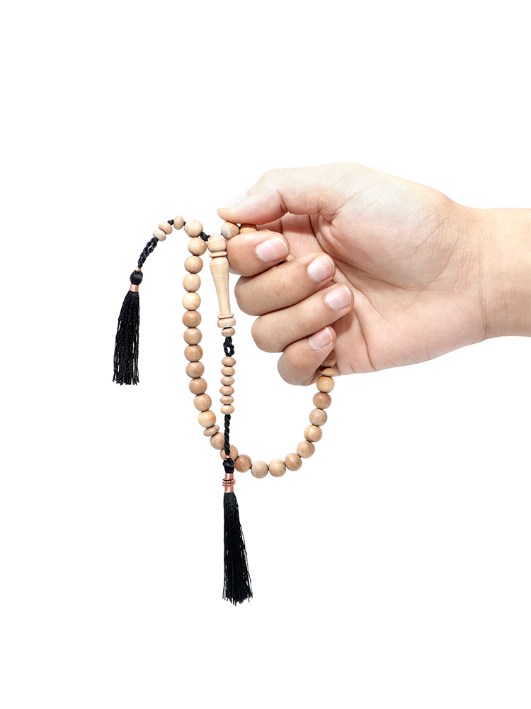 TheTasbih Kayu Cendana 33 Beads Tunisia Coppered Tassel Style Sandalwood  Tasbih