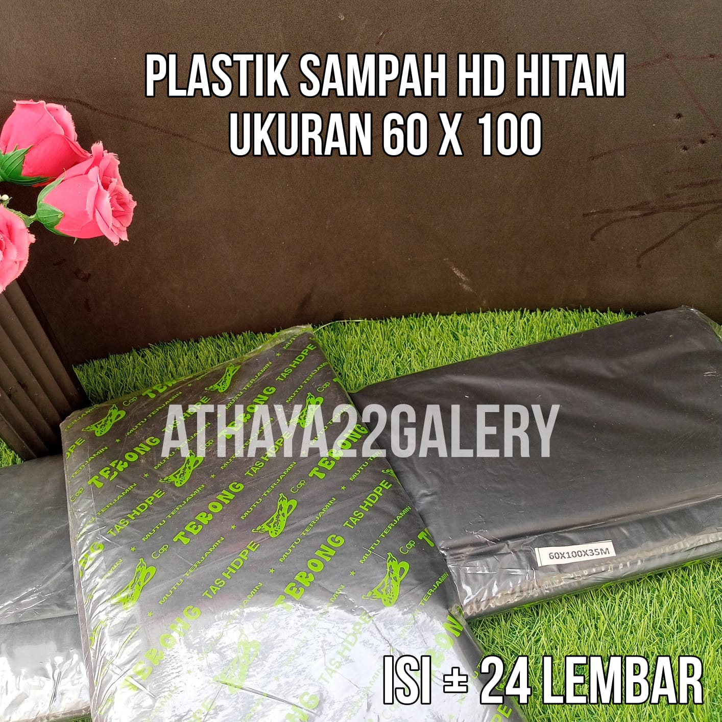 Jual PLASTIK SAMPAH HD HITAM TRASH BAG HITAM UKURAN 60 X 100 ISI +- 24