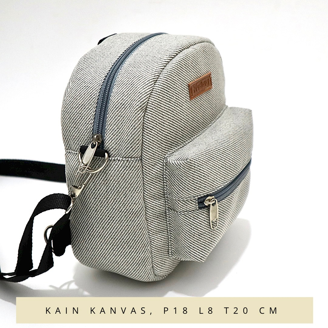Jual Tas Ransel Mini Wanita Canvas 2in1 Backpack & Selempang Lucu Tas ...