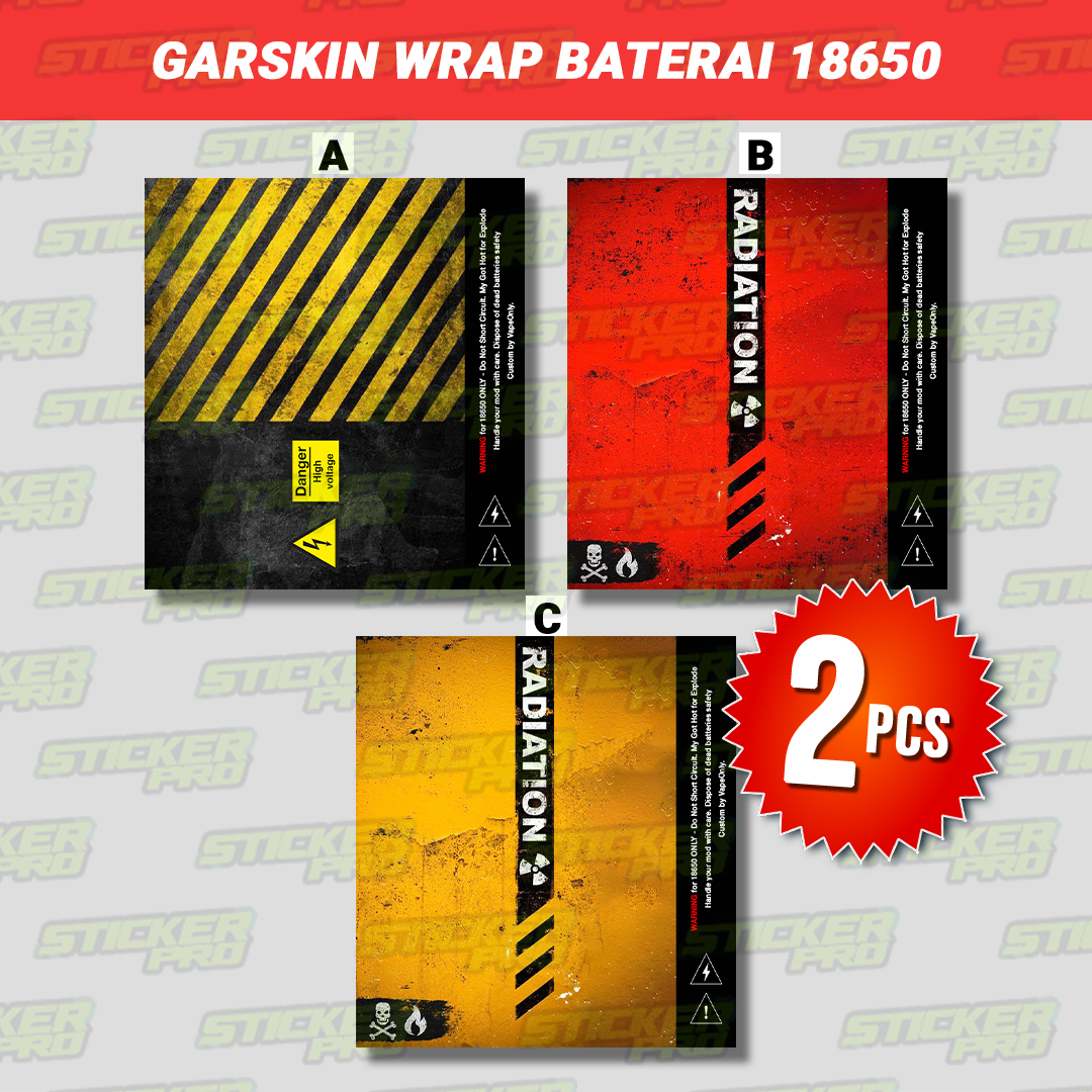 Jual Stiker Garskin Wrap Baterai Battery 18650 - WARNING | Shopee Indonesia