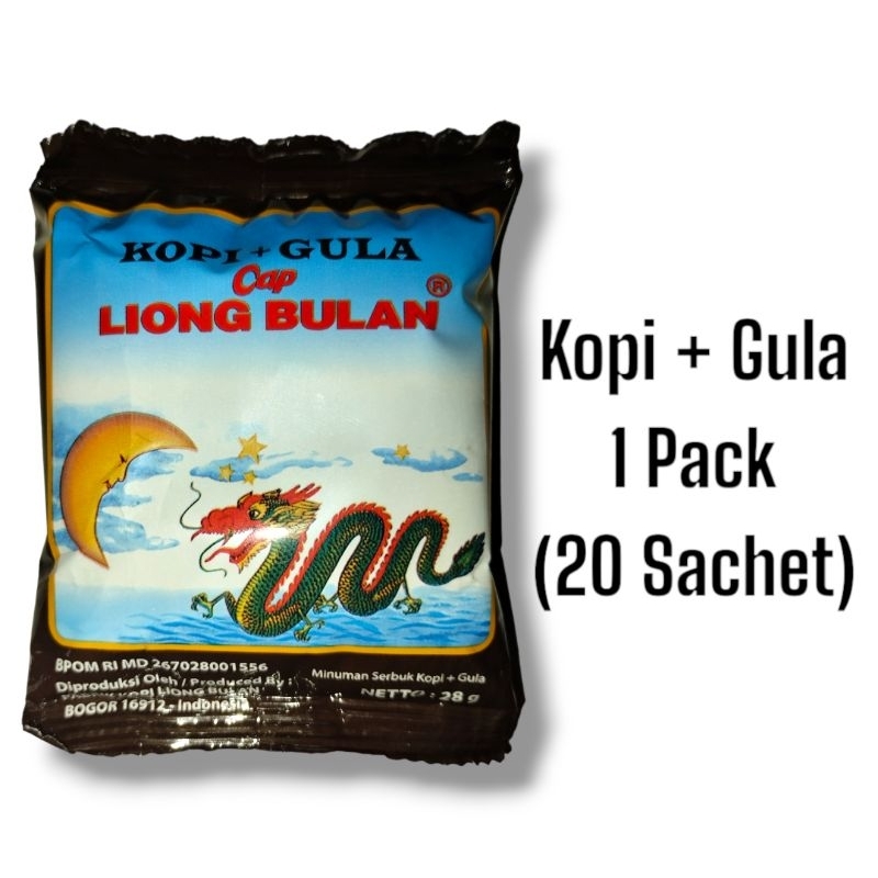 Jual Kopi Liong Bulan Khas Bogor Kopi Plus Gula 1 Pack 20 Sachet