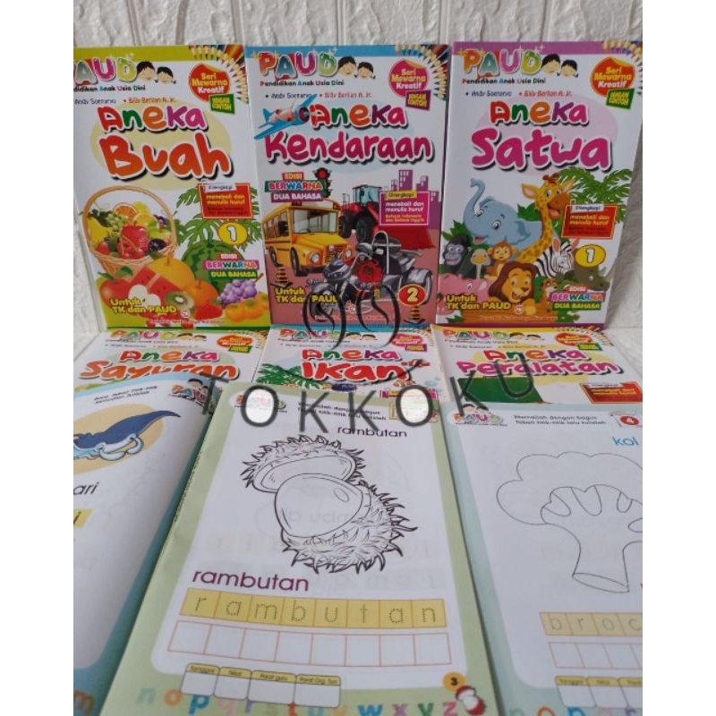 Jual BUKU MEWARNAI ANAK TK PAUD - SERI MEWARNAI KREATIF BILINGUAL ...