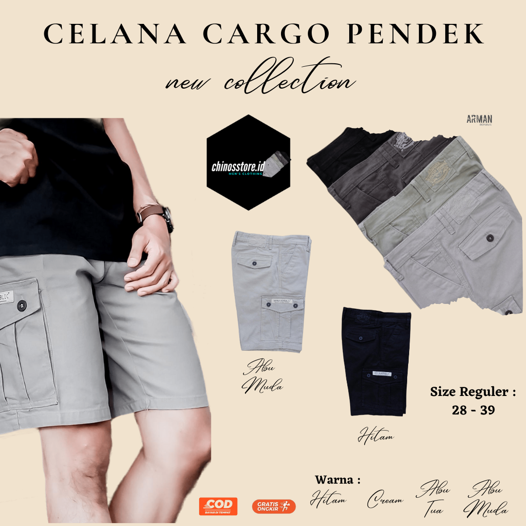 Jual Celana Pendek Cargo Pria Dewasa Cargo Pendek Tacitical Cardinal