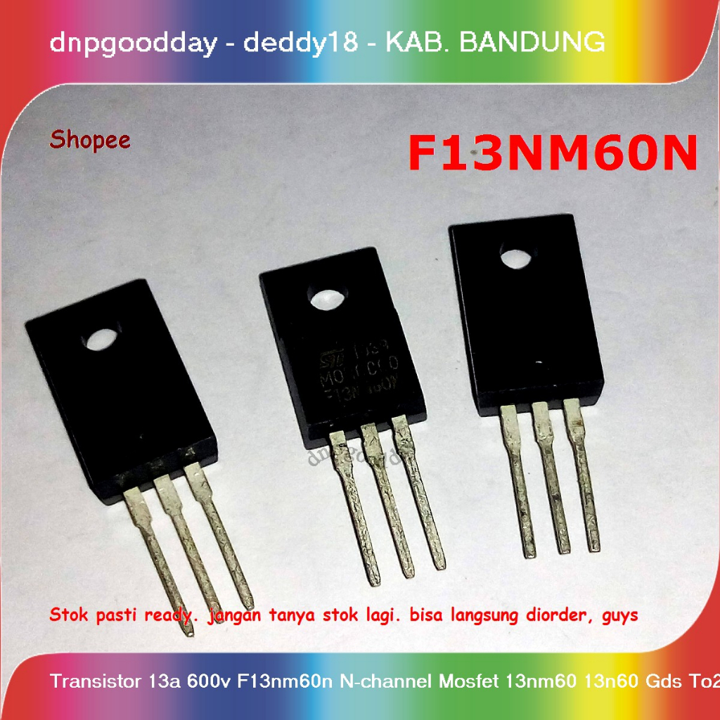 Jual Transistor 13a 600v F13nm60n Nchannel Mosfet 13nm60 13n60 Gds