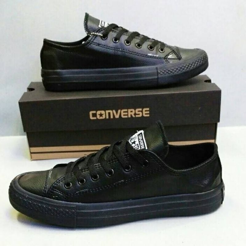 Converse all star kulit hitam sale