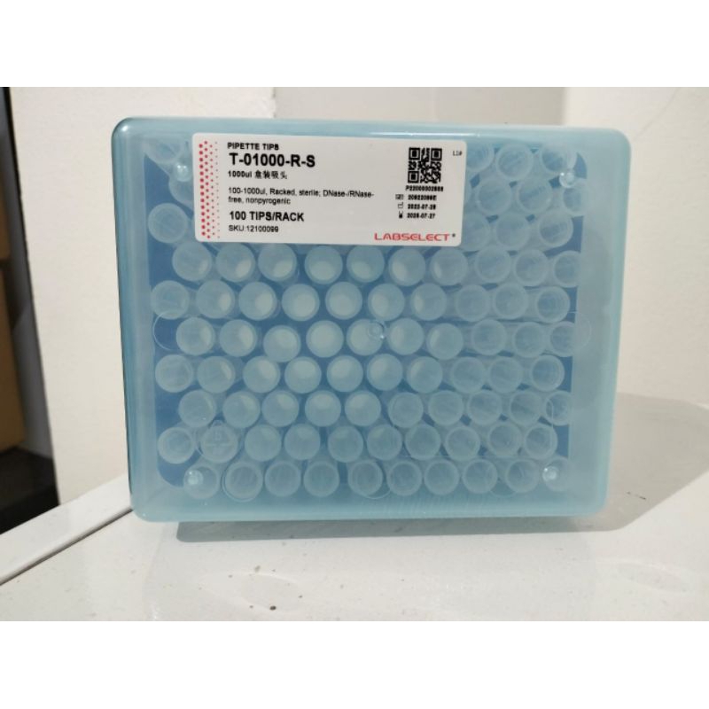 Jual rack tips 1000ul isi 100tips/rack sterile dnase rnase free ...