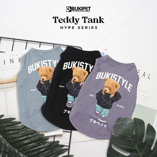 Baju Kucing Anjing Lucu Cowok Cewek Murah - Tank Teddy Bear Hype Style Series