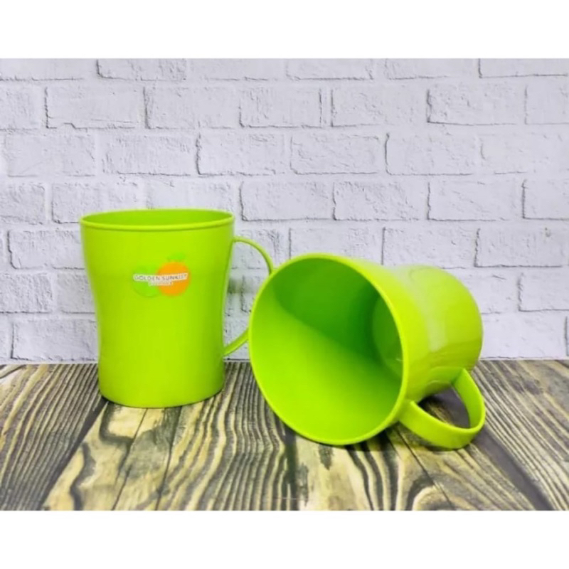 Jual Mug Gelas Plastik Golden Sunkist Hijau Mok7062 Shopee Indonesia 9995