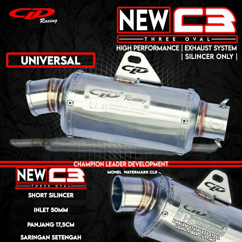 Jual SELENCER ONLY CLD RACING TYPE C2 BULAT INLET 38mm C3 BULAT INLET ...