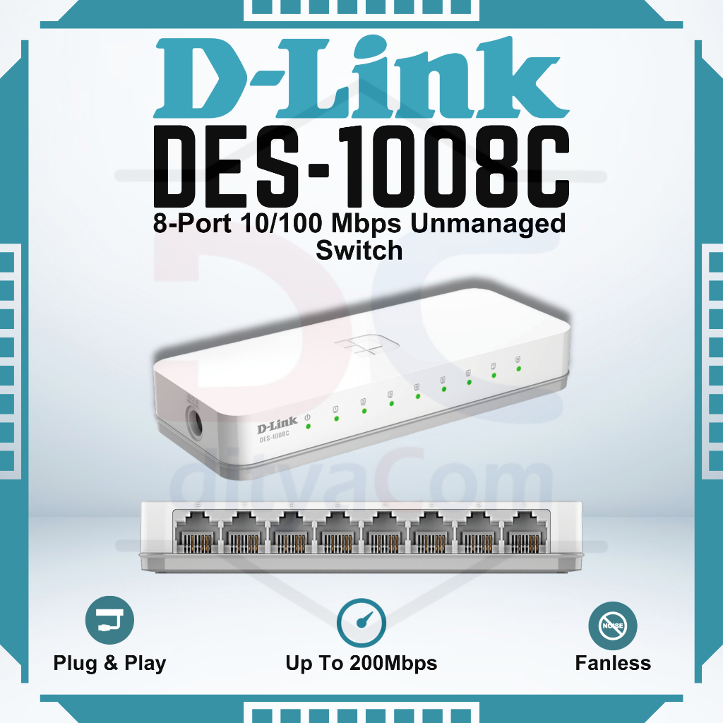 Jual DLINK DES1008C 8Port 10/100 Mbps Unmanaged Switch Shopee Indonesia