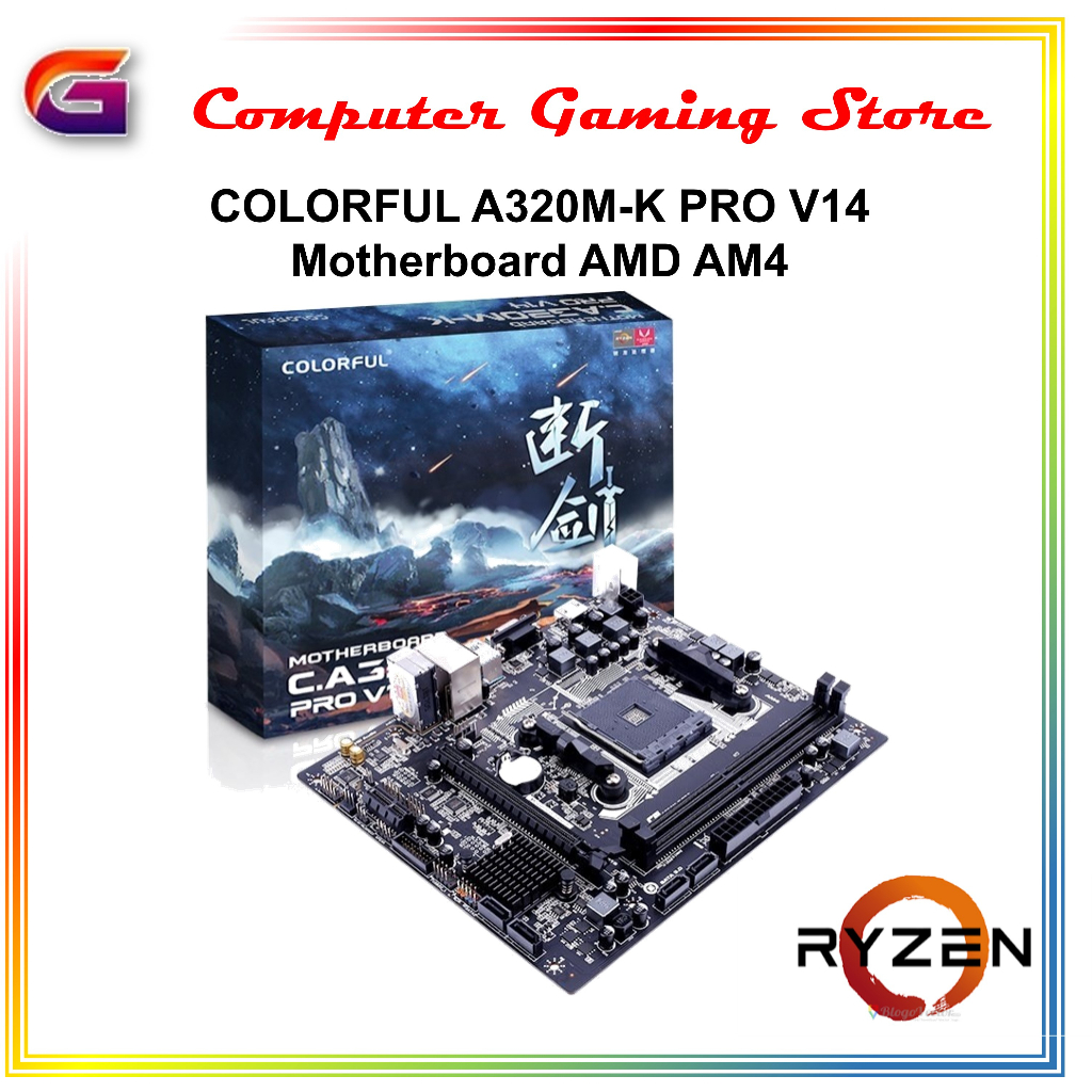 Jual COLORFUL A320M-K PRO V14 Motherboard AMD Socket AM4 | Shopee Indonesia