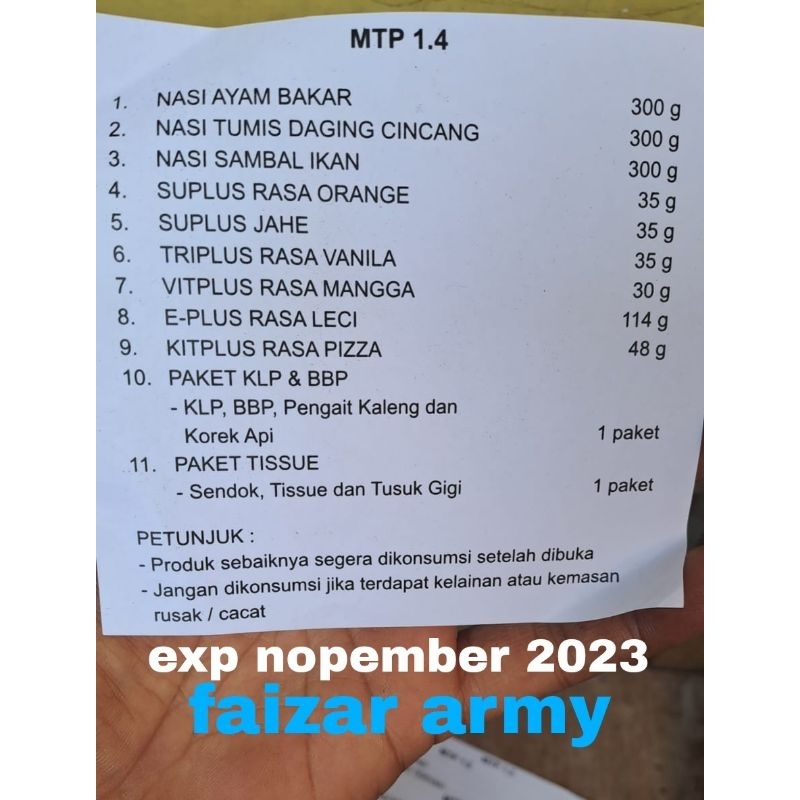 Jual RANSUM MTP POLRI TIPE 4.RANSUM TNI POLRI.MTP POLRI MAKANAN SIAP ...