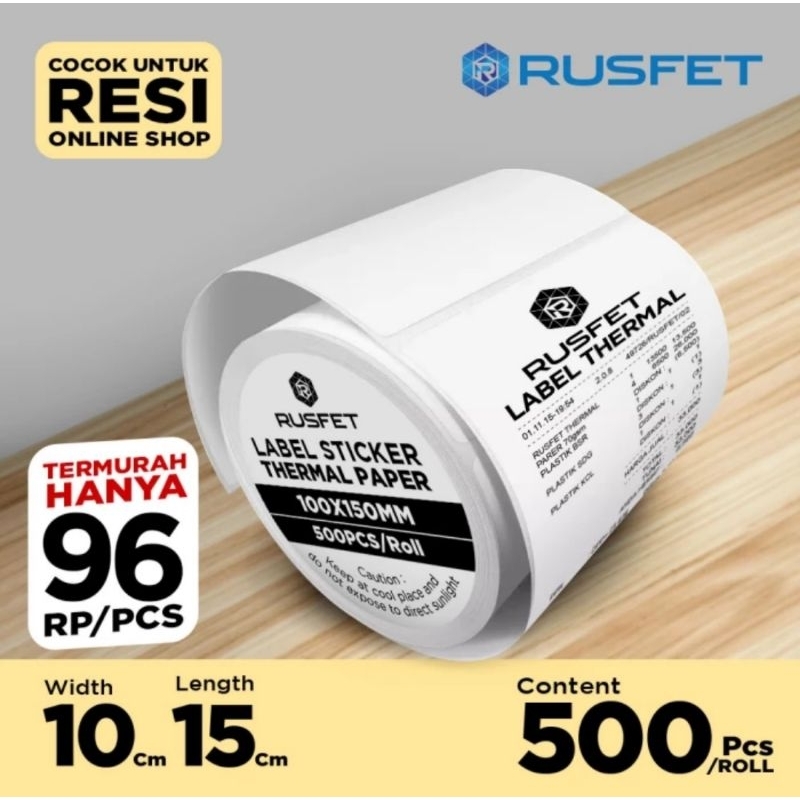 Jual KERTAS THERMAL 100X150 LABEL DIRECT ROLL A6 10X15 500PCS STIKER ...