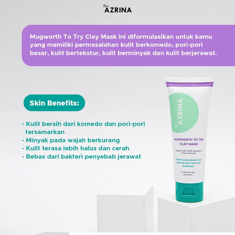 Jual AZRINA MUGWORT CLAY MASK | Shopee Indonesia