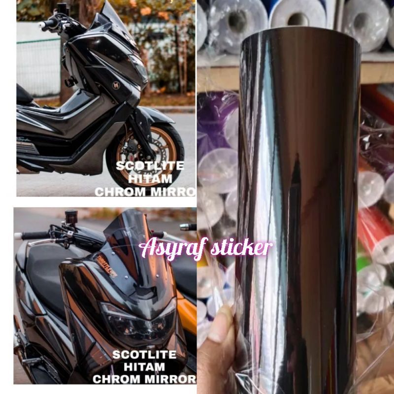 Jual Sticker skotlite Hitam crome Skotlet black krom Motor hitam ...