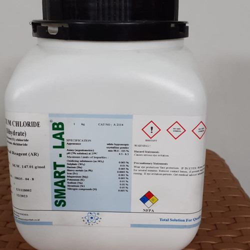 Jual CALCIUM CHLORIDE DIHYDRATE 1 KG AR [SMARTLAB] [A-2114] | Shopee ...