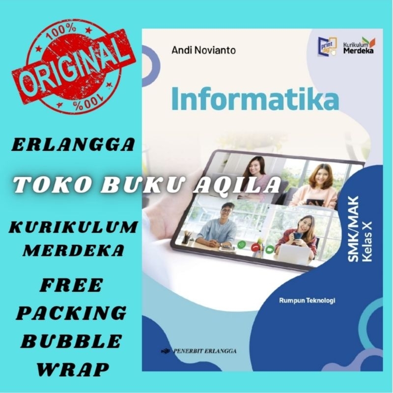 Jual Buku Informatika Kelas 1 X 10 Smk Erlangga Rumpun Teknologi Kurikulum Merdeka Shopee 4907