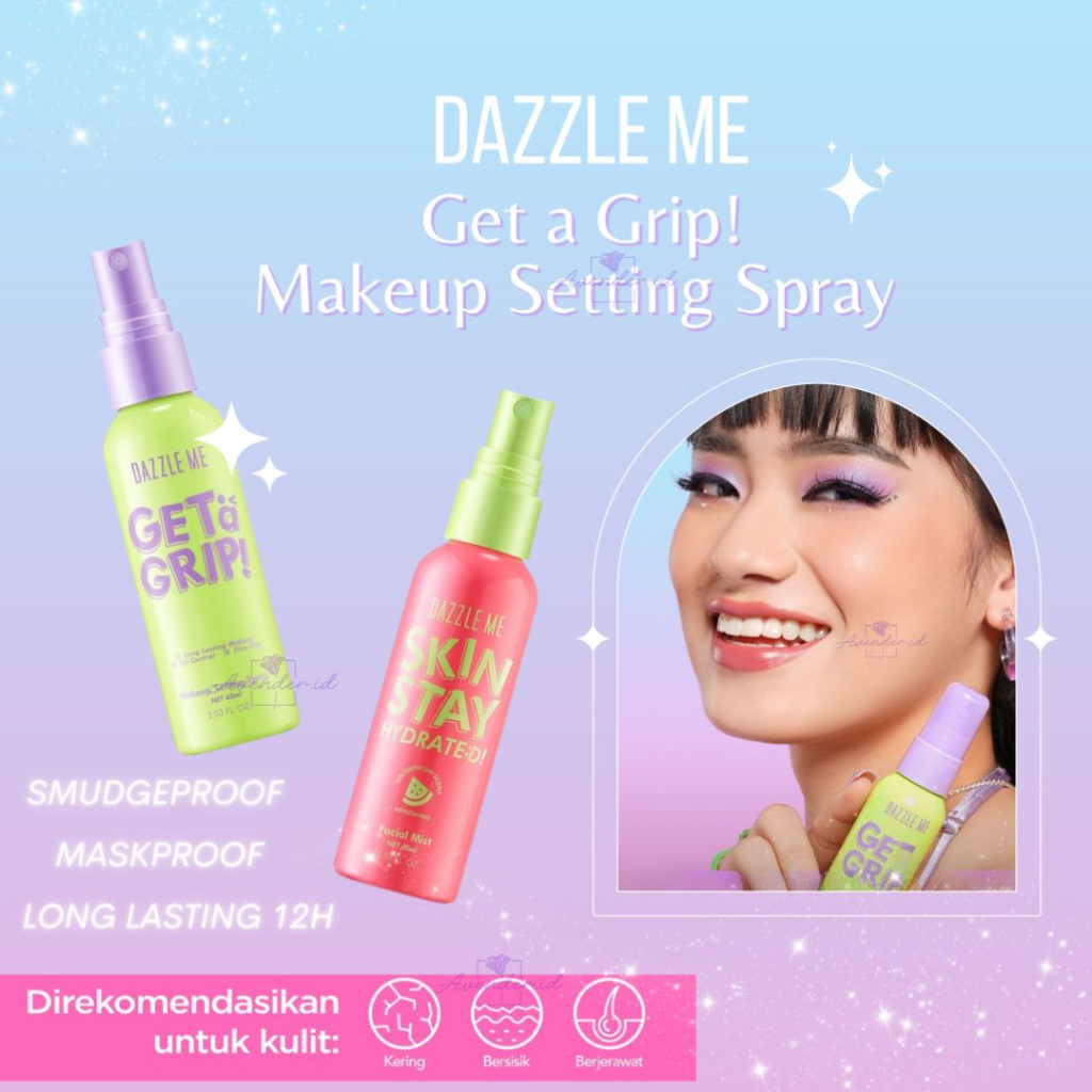 Jual (GET 1 GIFT) DAZZLE ME Get a Grip Makeup Setting Spray Dazzle Me