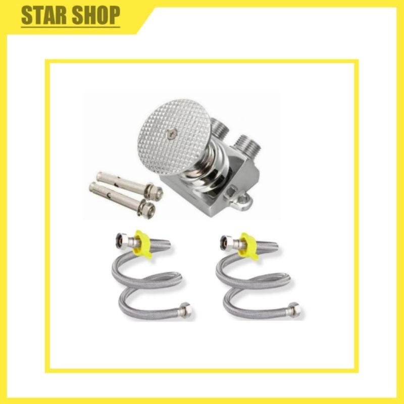 Jual Pedal Injak Kran Wastafel Model Bulat+Selang Fleksibel 80cm ...